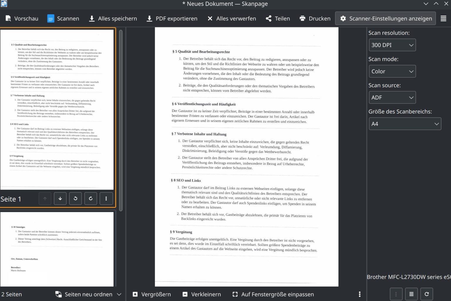 Linux Scanner Scannen unter Linux und GIMP Scan Anleitung