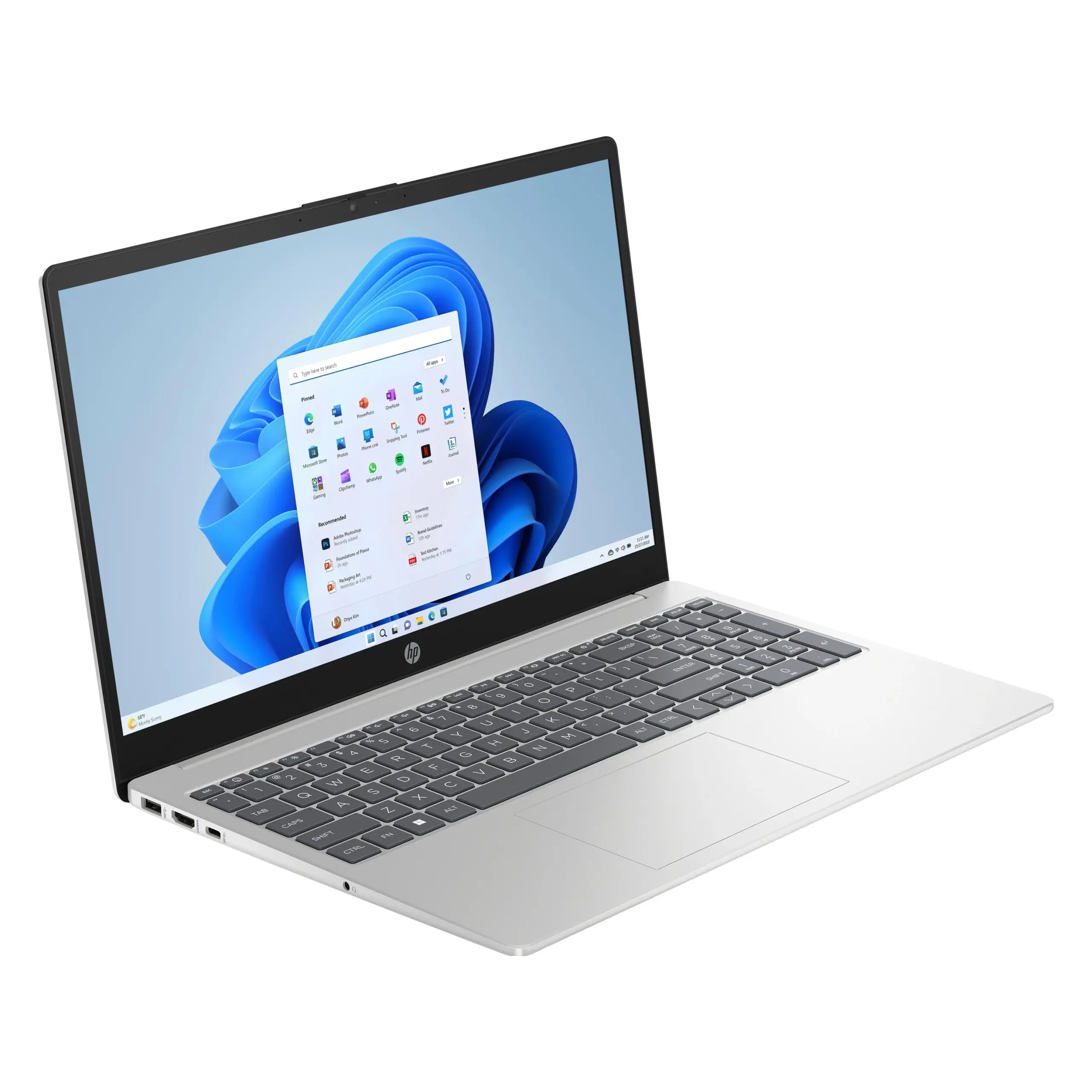 HP AI 15-fd2722nz 15.6 Zoll, Frontansicht, Natural Silver